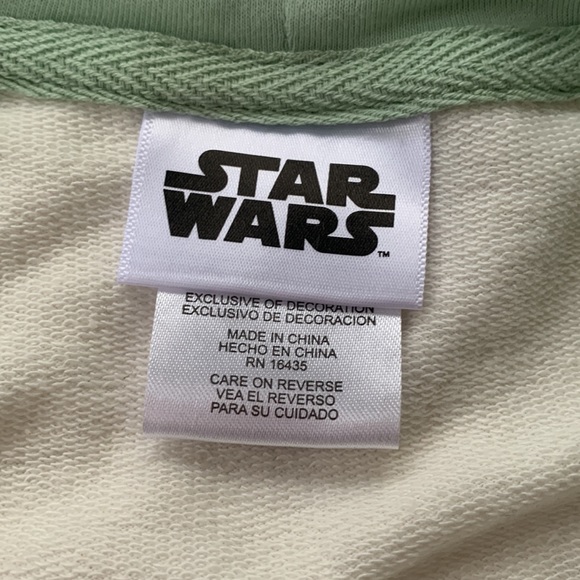 Star Wars Disney Baby Yoda 2 pc. Outfit 24M Green & Ivory EUC Hoodie & Shorts - Picture 8 of 12